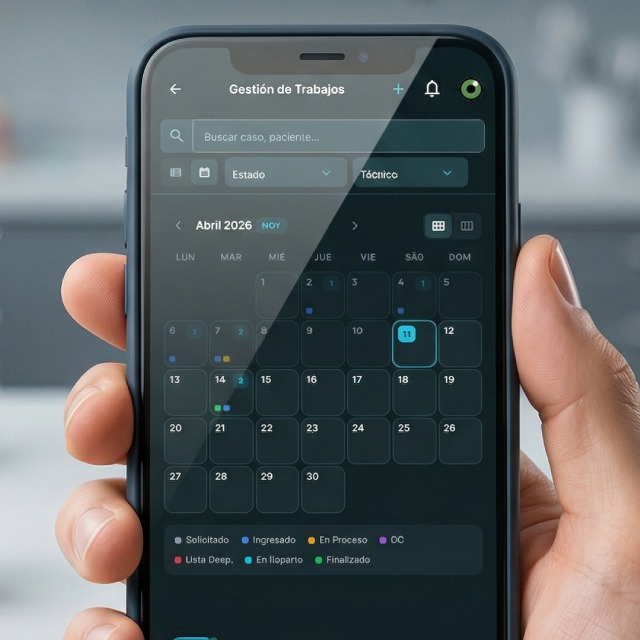 Vista de calendario en celular LabPro